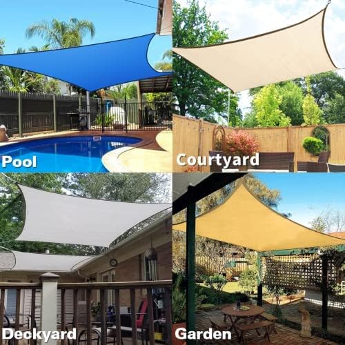 KANAGAWA 9'X11' Sand Custom Size Sun Shade Sail Rectangle UV Block Canopy Cover - Image 7