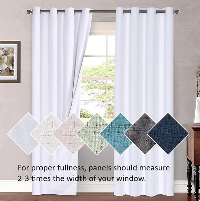 H.VERSAILTEX 108 inch Curtains, Linen Blackout Curtains 100% Absolutely Blackout - Image 9