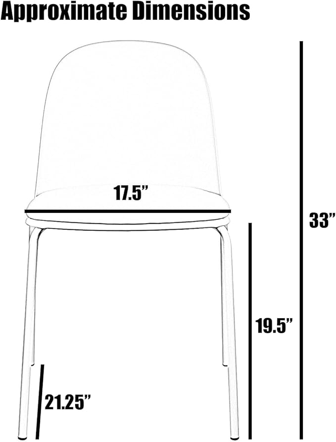 2xhome Modern Stackable Armless Dining Chair, Plastic Shell Seat - Image 3