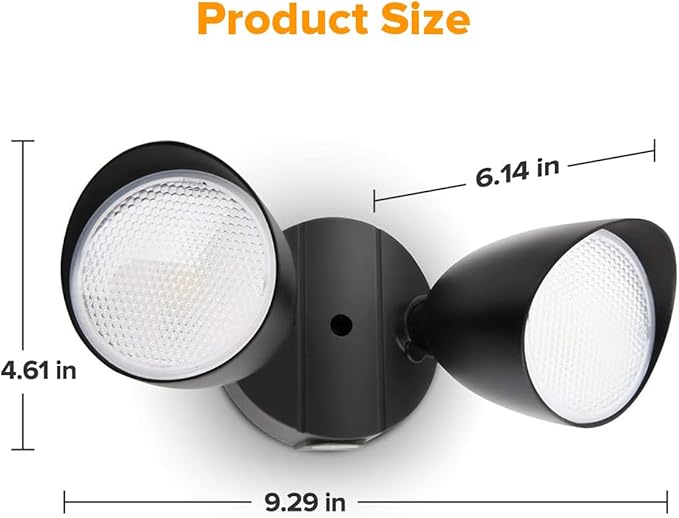 LUTEC 6222B 3500 Lumen 32 Watt 28 LED Dual-Head Floodlight Outdoor, Full Metal - Image 7