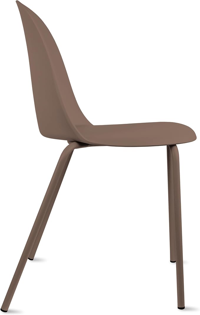 2xhome Set of 2 Modern Stackable Armless Dining Chairs | Plastic Shell Seat - Image 5