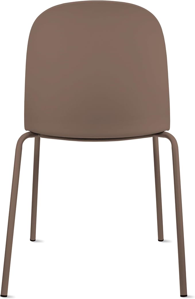2xhome Set of 2 Modern Stackable Armless Dining Chairs | Plastic Shell Seat - Image 6