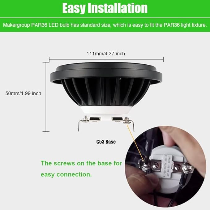 RGB PAR36 LED Light Bulb Color Changing, Warm White+15 Colors Choices on Remote - Image 7
