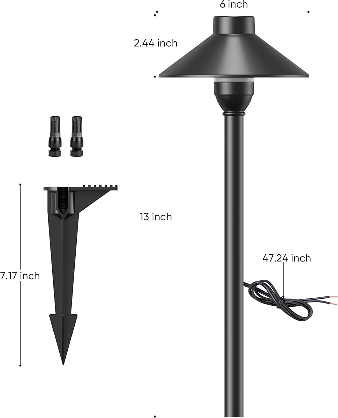 PARTPHONER Low Voltage Landscape Lighting 12-Pack, Aluminum 12V Pathway Lights - Image 7