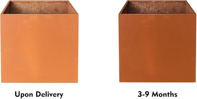 Corten Steel Planter Box Outdoor Planter Metal Square 20 Inch Large Steel - Image 6