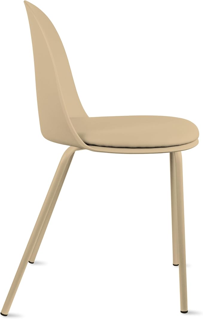 2xhome Parent Modern Stackable Armless Dining Chair | Plastic Shell Seat - Image 5