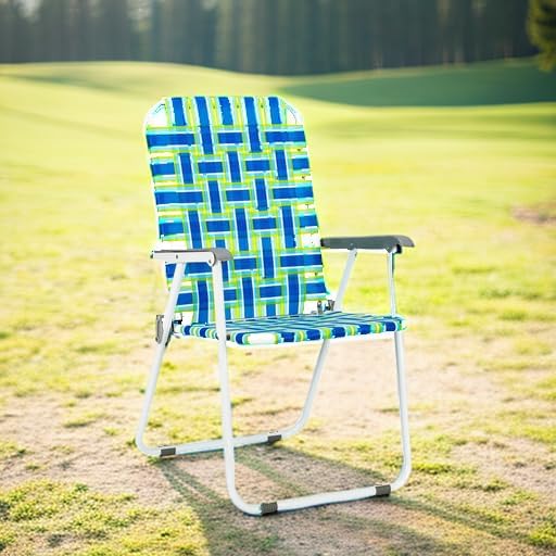 VINGLI Patio Lawn Webbed Folding Chairs 1 Piece, Outdoor Beach Chair Portable - Image 5