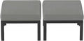 HOMREST Metal Outdoor Ottoman, 2-Piece Aluminum Footstool w/Removable Cushion by HOMREST