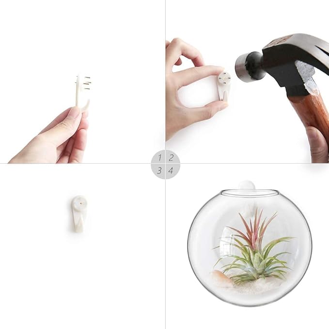 Mkono Wall Hanging Glass Terrariums Planter Oblate Flower Vase - Image 5