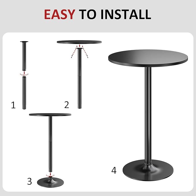 Furmax Bistro Pub Table Round Bar Height Cocktail Table - Image 5