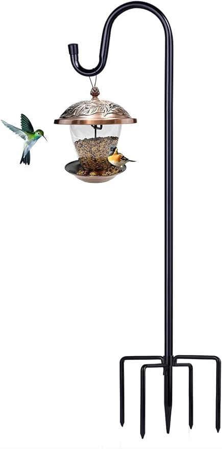 Shepherd Hooks for Outdoor, 1 Pack 62 Inch Bird Feeder Pole by ToyHotels