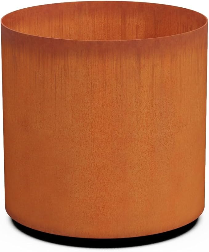 PLANTERCRAFT Corten Steel Metal Planter Box, Round Sizes, Modern Garden Steel by Plantercraft