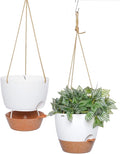 8 inch Hanging Planters, 2 Pack Self Watering Hanging Pots by SwinDuck