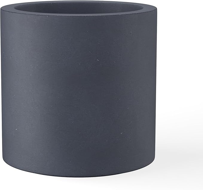 Kante 12.6" Dia Round Concrete Planter, Modern Style Large Cylindrical Plant Pot by Kante