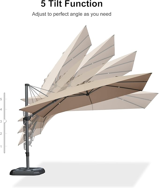 PURPLE LEAF 11' X 8' Left-right Tilting Patio Umbrella Outdoor Cantilever - Image 9