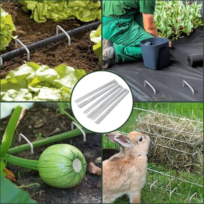 FEED GARDEN 8 Inch 100 Pack Galvanized Landscape Staples 11 Gauge Anti-Rust - Image 6