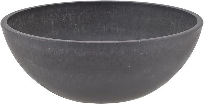 PSW Pot Collection M30DC 12-inch Plastic/Stone/Wood Composite Low Bowl Planter - Image 2