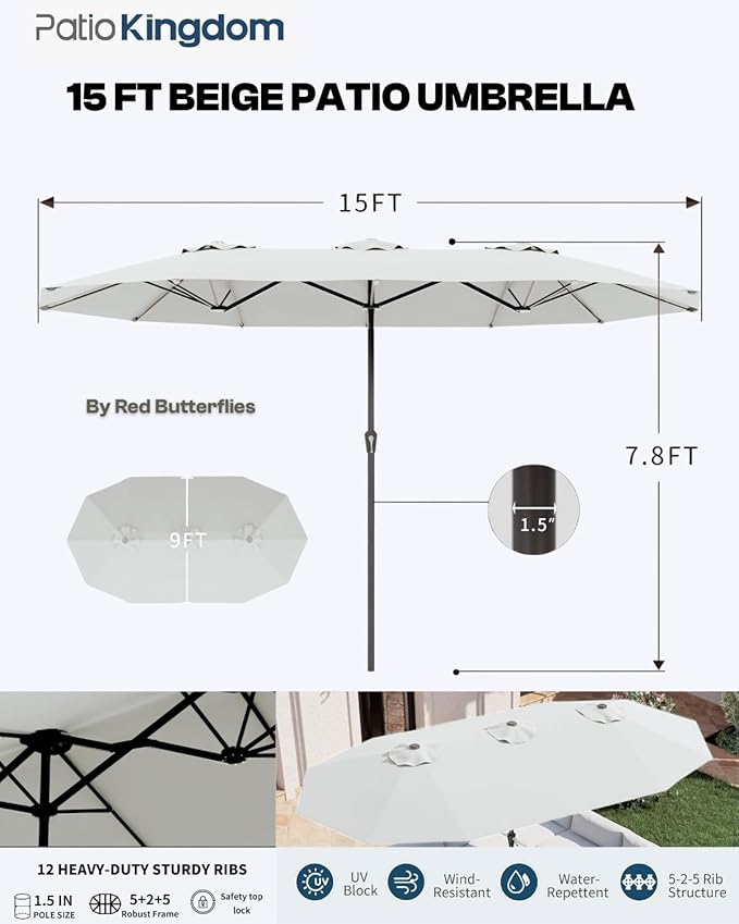 5-Piece White Outdoor Dining Set - Image 5