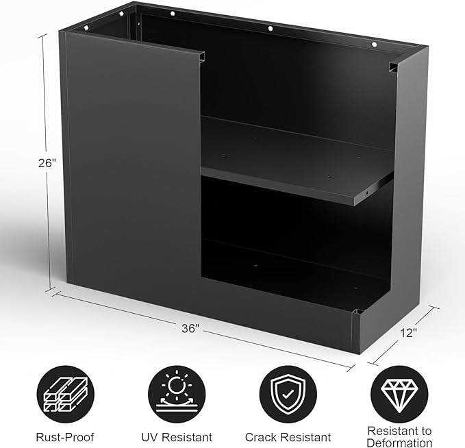 Tall Metal Planter Box for Outdoor Plants 36"L x 12"W x 26"H, Heavy Duty Steel - Image 2