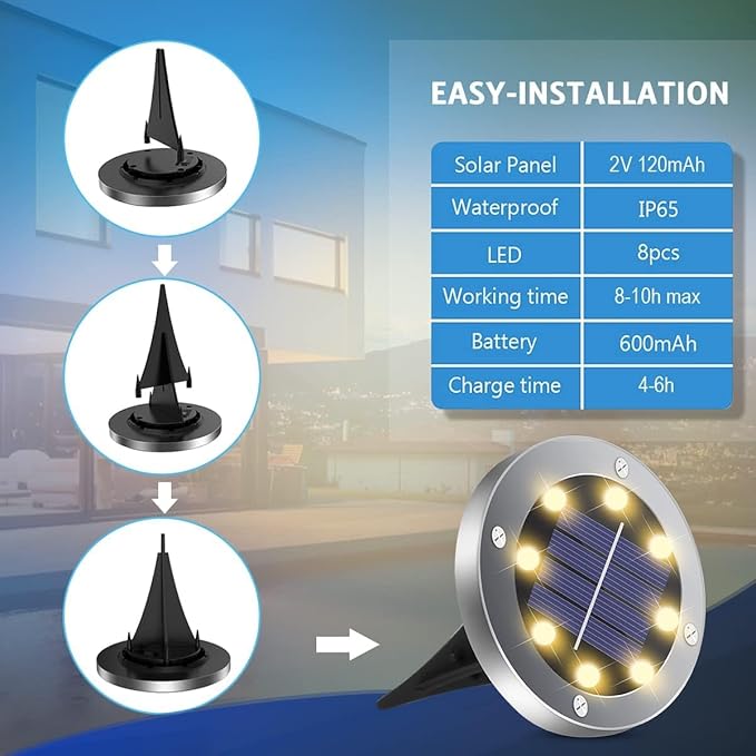 Solar Ground Lights 16Pack, Garden Solar Outdoor Waterproof Pathway Bright - Image 2