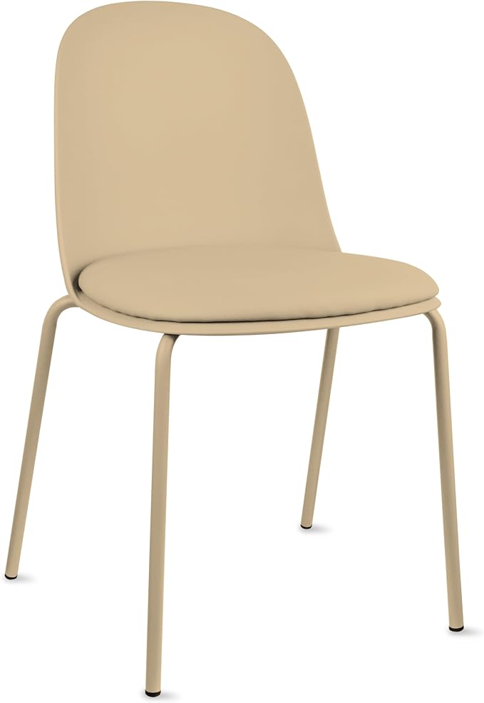 2xhome Parent Modern Stackable Armless Dining Chair | Plastic Shell Seat - Image 4