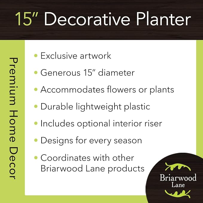 Briarwood Lane Checkered Sunflowers Decorative Large Planter - Image 3