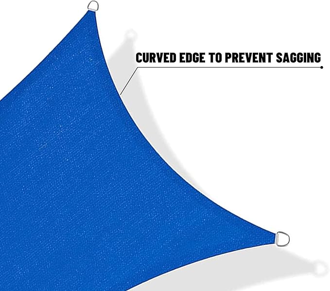 SUNNY GUARD Sun Shade Sail 16'x16'x16' Triangle Blue UV Block Sunshade - Image 7