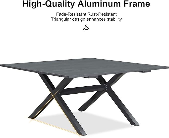 PURPLE LEAF 5 Pieces Oversized Square Patio Dining Set - Image 6