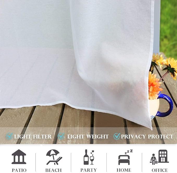RYB HOME Sheer Outdoor Curtains - Image 6