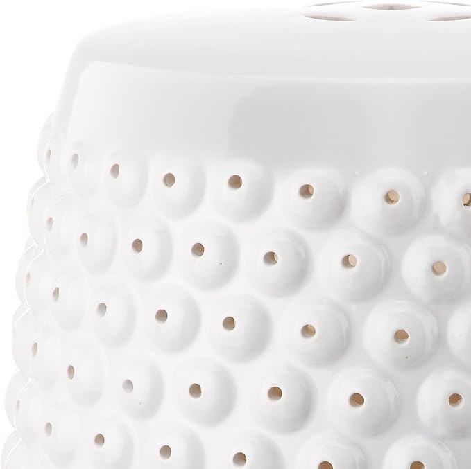 Safavieh Castle Gardens Collection Stella Nail Head White Glazed Ceramic Garden - Image 6