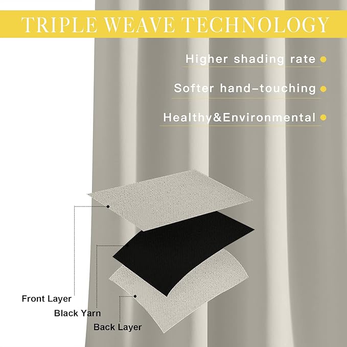 NICETOWN Natural Blackout Curtains - Image 2