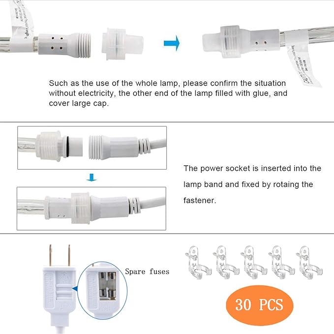 100ft LED Rope Lights Outdoor, 720 LED Connectable and Flexible Tube Lights - Image 6