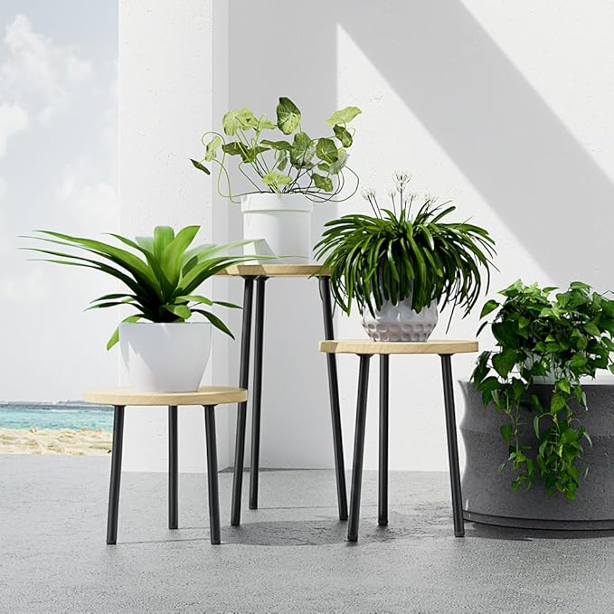 Plant Stand Indoor Tall: Corner Wood Plant Stand 2 Pack Mid Century Modern Decor - Image 7