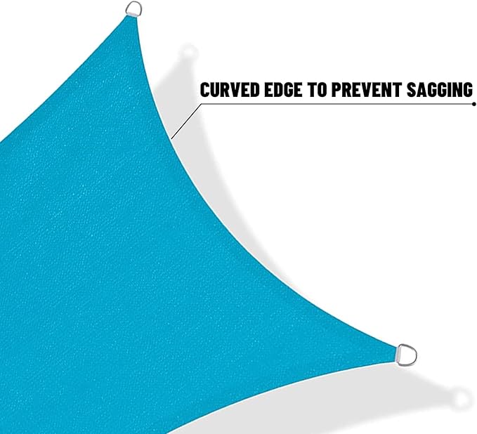 SUNNY GUARD Custom Size 9'x12' Turquoise Blue Sun Shade Sail Rectangle UV Block - Image 7
