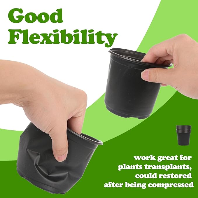 100 Packs 5 Inch Nursery Pots, 4 5 6 Inches Plastic Nursery Pots - Image 4