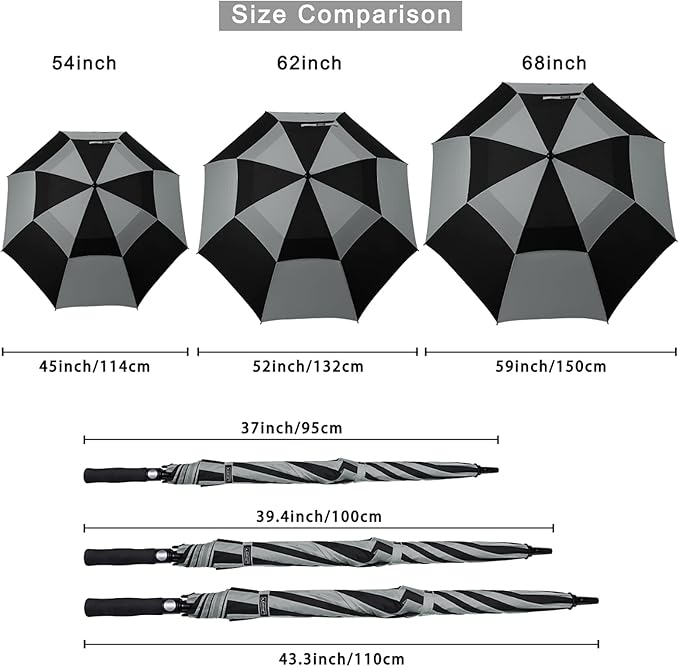 G4Free 47/54/62/68/72 Inch Automatic Open Golf Umbrella Oversize Extra Large - Image 6