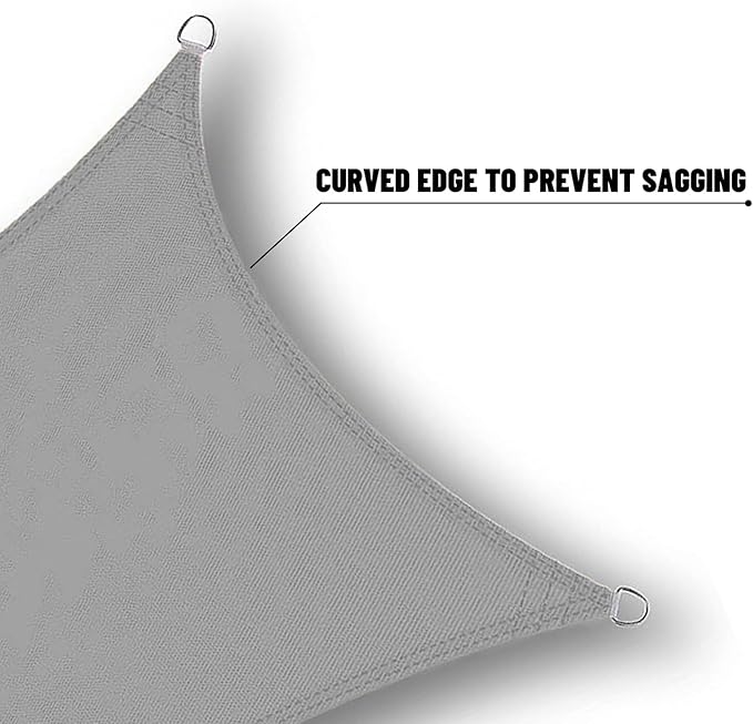 SUNNY GUARD Waterproof Sun Shade Sail 10' x 16' Charcoal Rectangle UV Block - Image 4