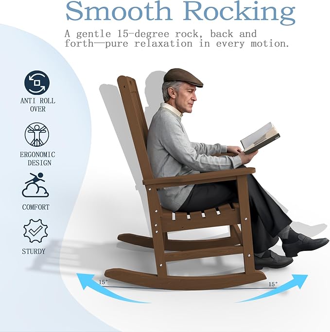 Oversized Rocking Chair Set of 2, Outdoor Rocking Chair - Image 10