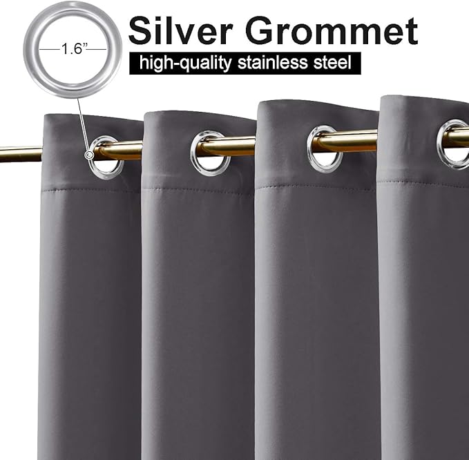 NICETOWN Outdoor Curtains for Patio W100 x L84 inch 2 Pieces, Sun Blocking - Image 2