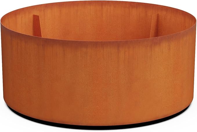 PLANTERCRAFT Corten Steel Metal Planter Box, Round Sizes, Modern Garden Steel by Plantercraft
