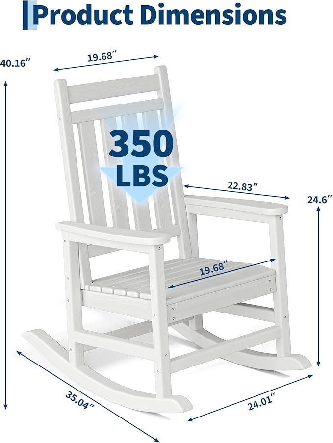 HDPE Rocking Chair Outdoor Set of 4 - Image 2