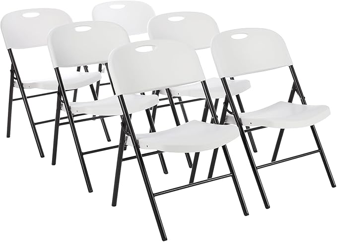 Amazon Basics Sturdy Foldable Plastic Chair, 350-Pound Capacity by AmazonBasics