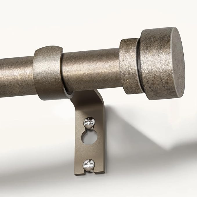 Retro Silver Curtain Rods for Windows 28 to 48 Inches Adjustable Length Heavy by Unknown