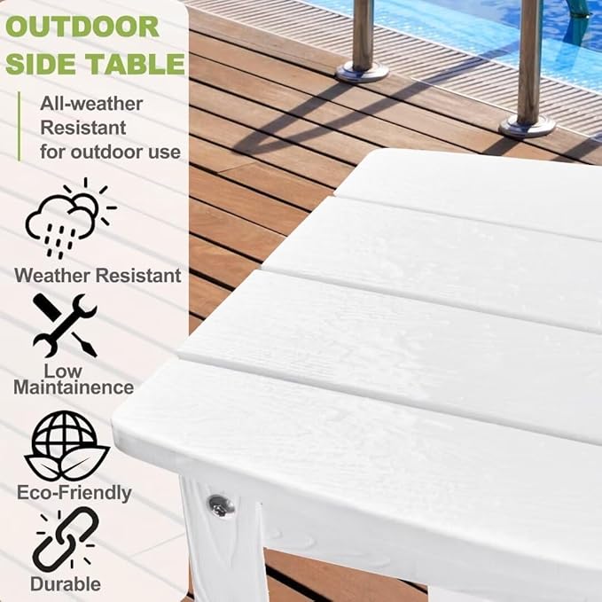 Y&M Outdoor Side Table, HIPS Adirondack Small Single Table, Waterproof Square - Image 7