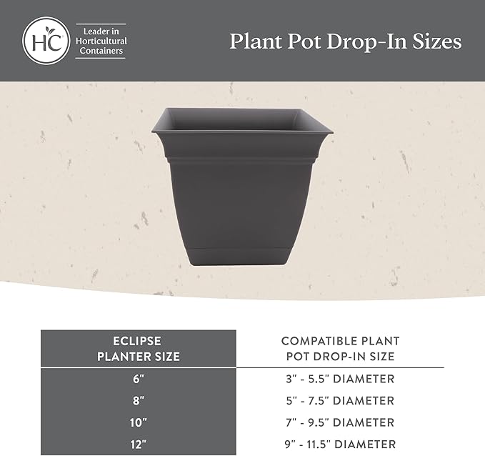 The HC Companies 12 Inch Eclipse Square Planter Pots - Image 7