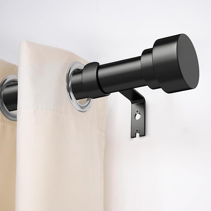 Time Forest Black Curtain Rods for Windows 32 to 120 Inch, 1 Inch Diameter - Image 2