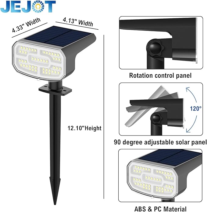 Solar Lights Outdoor Waterproof IP65, Super Bright LED, 6500K 2 Lighting Modes - Image 8