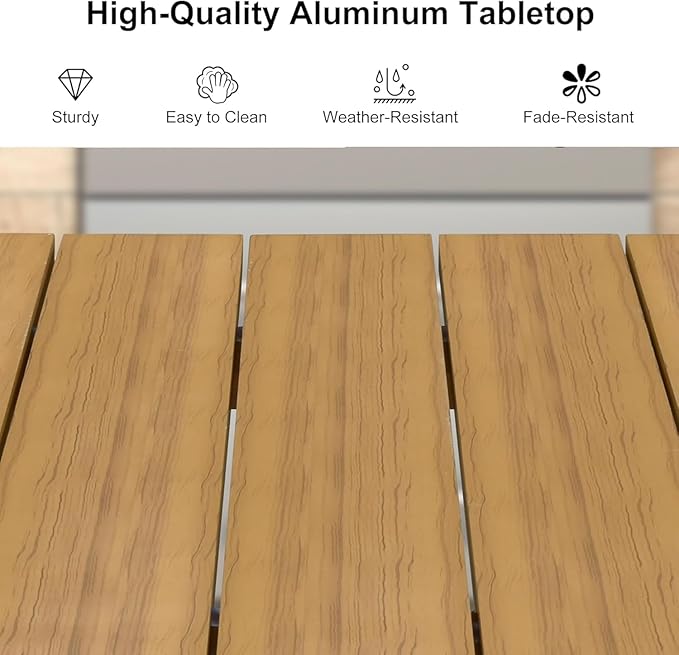 PURPLE LEAF 5 Pieces Oversized Square Outdoor Dining Set - Image 6