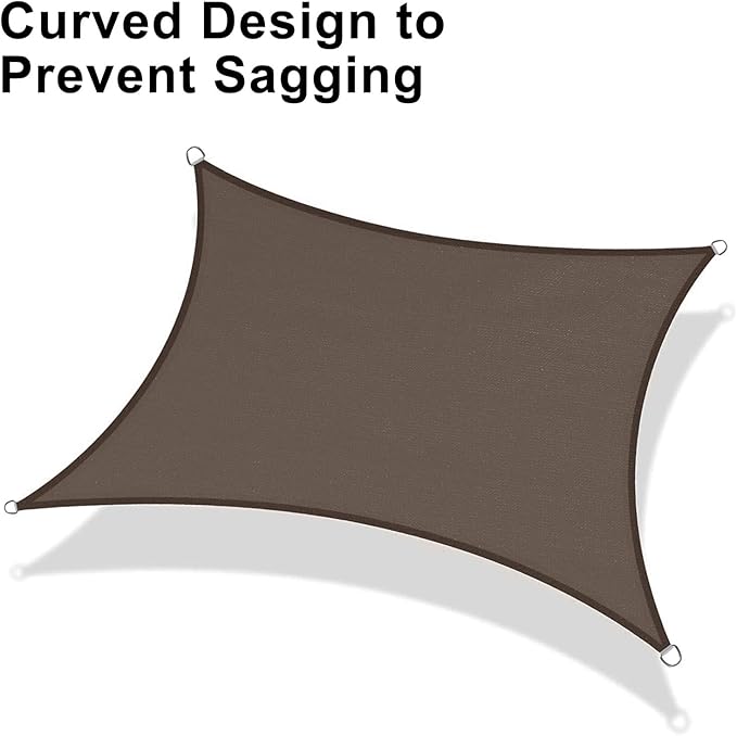 LOVE STORY Custom Size 9'x18' Brown Sun Shade Sail Rectangle UV Block Canopy - Image 6