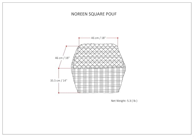 SIMPLIHOME Noreen Square Pouf - Image 3